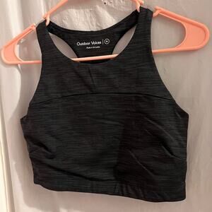 Outdoor voices gray tech support crop top sports bra yoga Pilates size medium